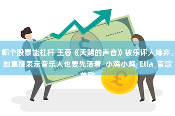 哪个股票能杠杆 王蓉《天赐的声音》被乐评人嫌弃，她直接表示音乐人也要先活着_小鸡小鸡_Ella_首歌