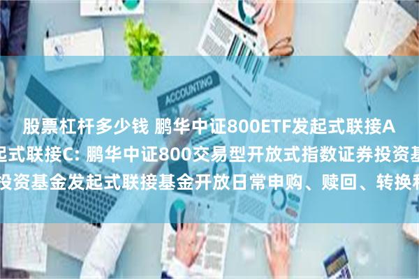 股票杠杆多少钱 鹏华中证800ETF发起式联接A,鹏华中证800ETF发起式联接C: 鹏华中证800交易型开放式指数证券投资基金发起式联接基金开放日常申购、赎回、转换和定期定额投资业务的公告