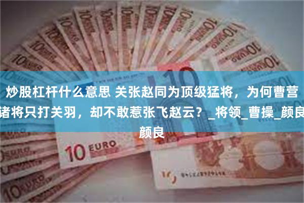 炒股杠杆什么意思 关张赵同为顶级猛将，为何曹营诸将只打关羽，却不敢惹张飞赵云？_将领_曹操_颜良