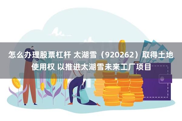 怎么办理股票杠杆 太湖雪（920262）取得土地使用权 以推进太湖雪未来工厂项目